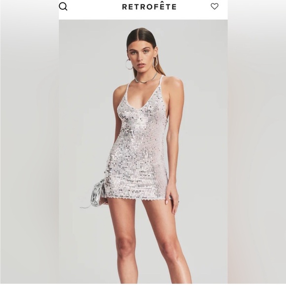 Retrofete Elliana Sequin Crochet Dress XS/S - Picture 1 of 2